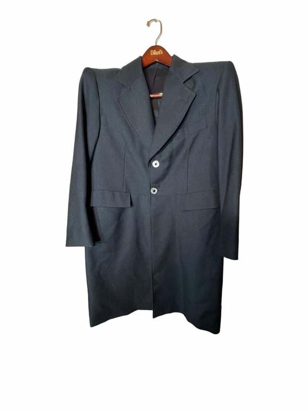 Wah Maker Frontier Coat Size 40 Black Wool Long Frock Western Jacket